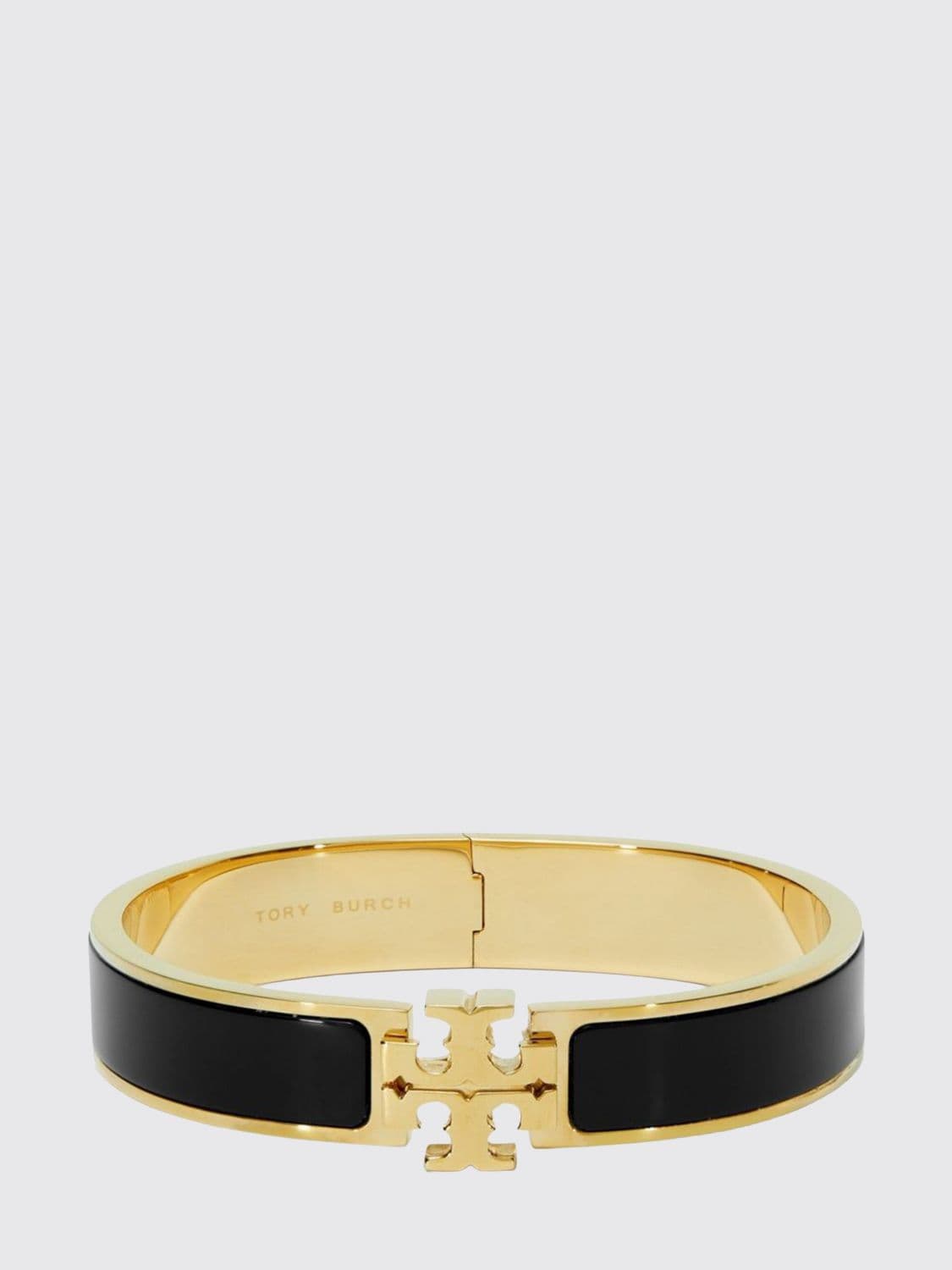 Tory Burch Kira Enameled Brass Bangle with Double T Logo