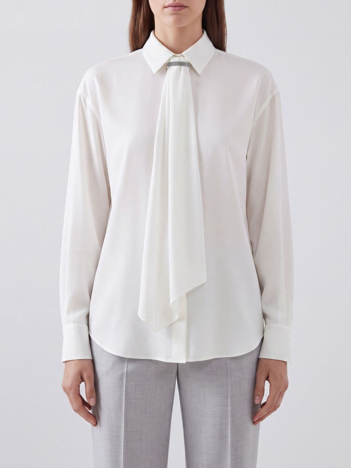 Brunello Cucinelli Cotton Blend Shirt with Concealed Buttoning