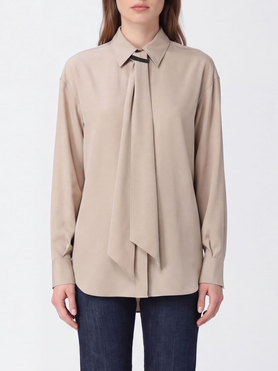 Brunello Cucinelli Cotton Blend Shirt with Concealed Buttoning