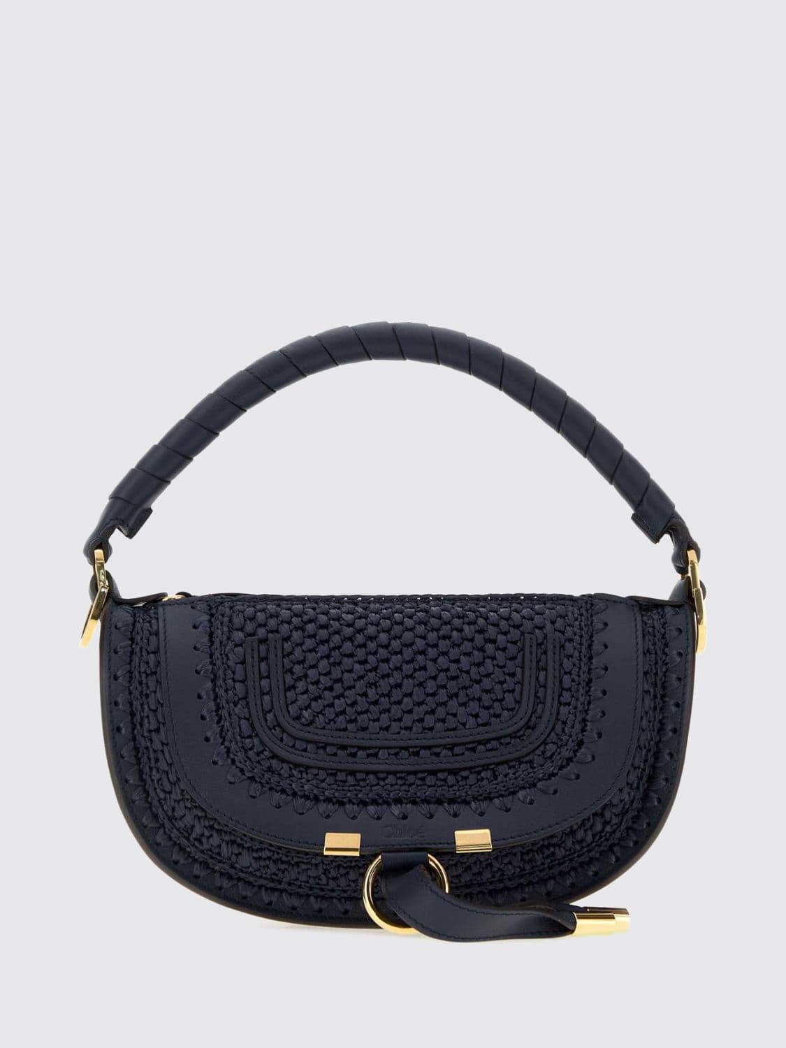 Chloé Marcie Small Hobo Bag in Raffia with Braided Leather Handle · OS
