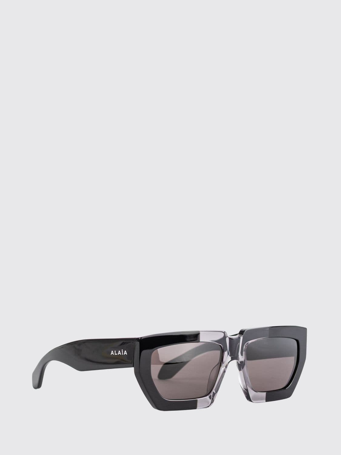 Alaïa Cat-Eye Sunglasses with Bicolor Acetate Rectangular Frame