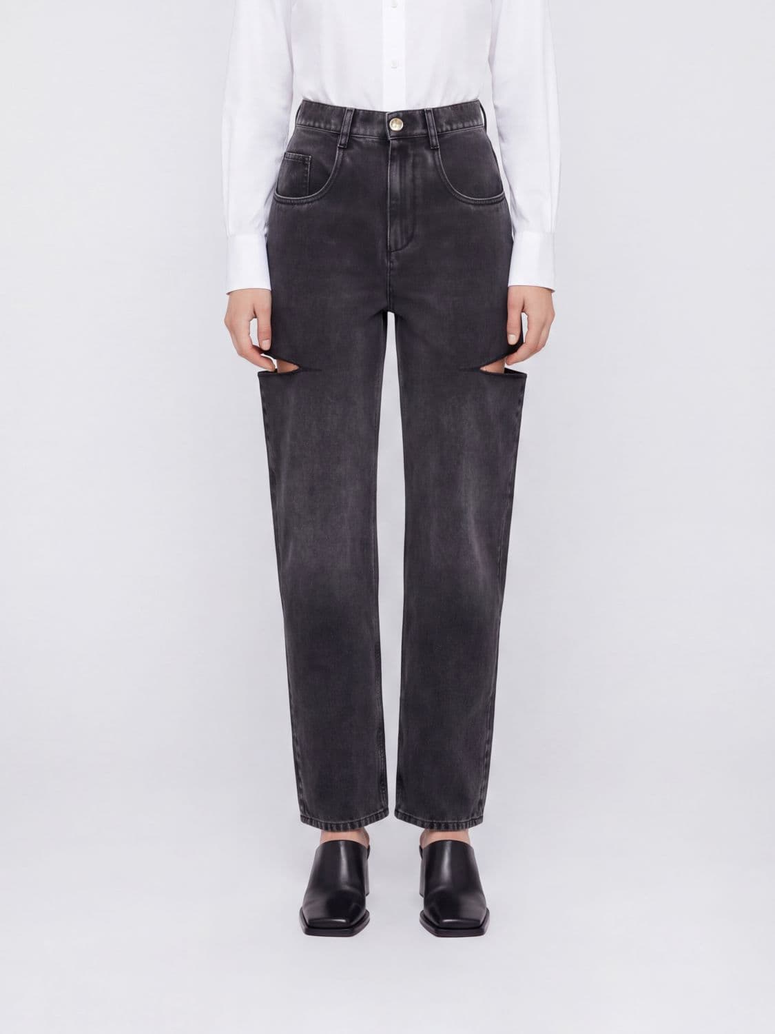 Maison Margiela High-Waisted Wide-Leg Jeans in Cotton Denim