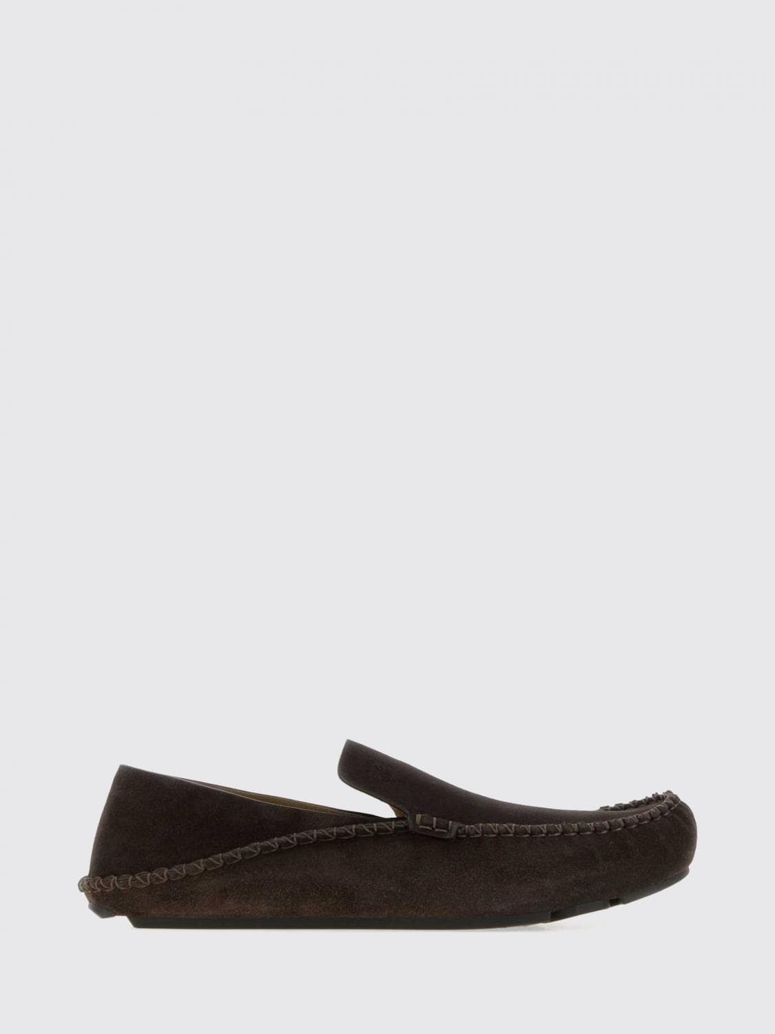 Loewe Rambla Suede Calfskin Driver Loafers with Rubber Sole
