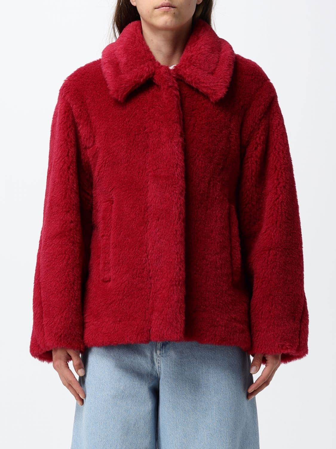 Max Mara Alpaca and Wool Teddy Jacket with Concealed Closure