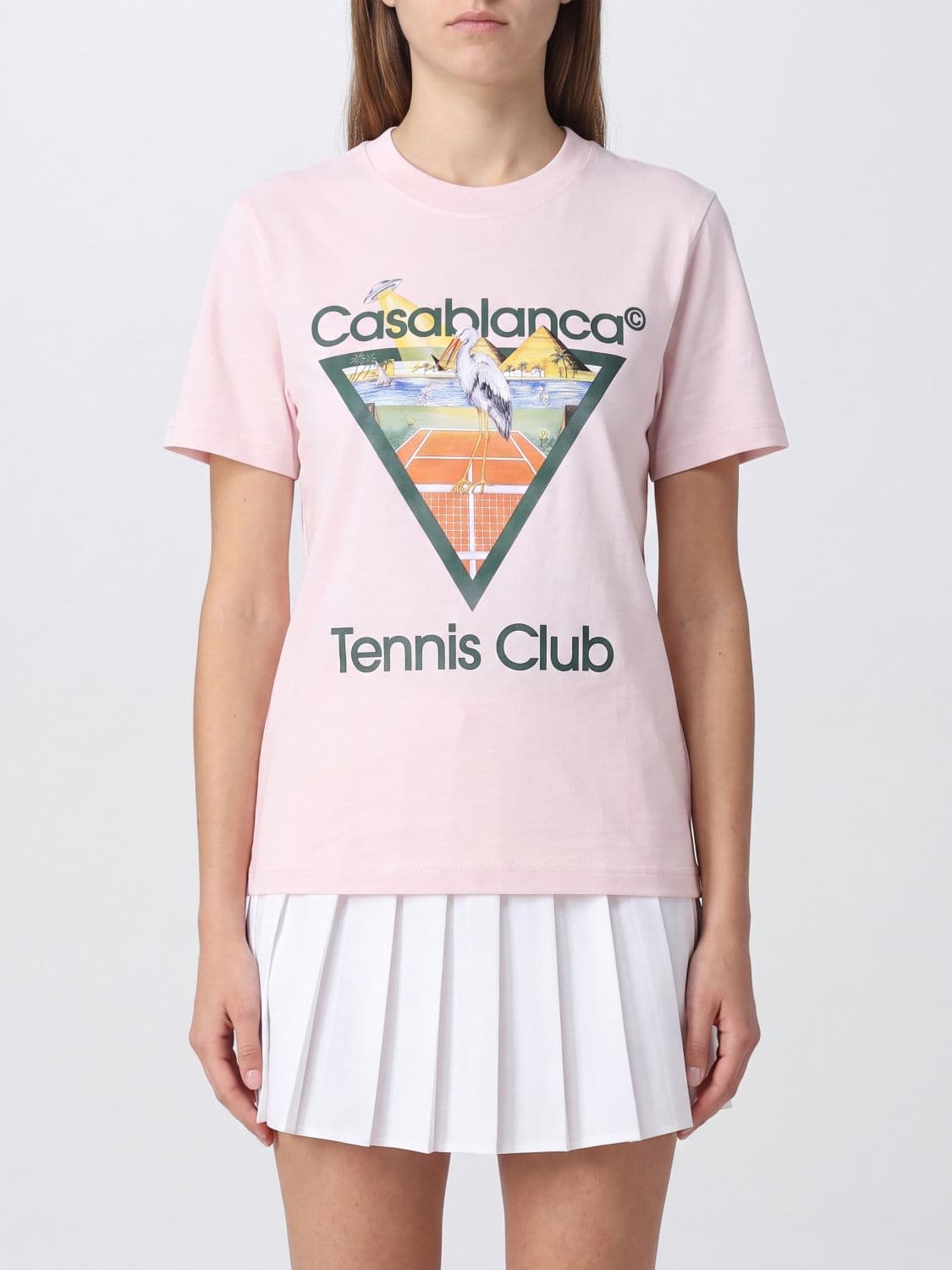 Casablanca Crewneck T-shirt in Organic Cotton with a Graphic Print