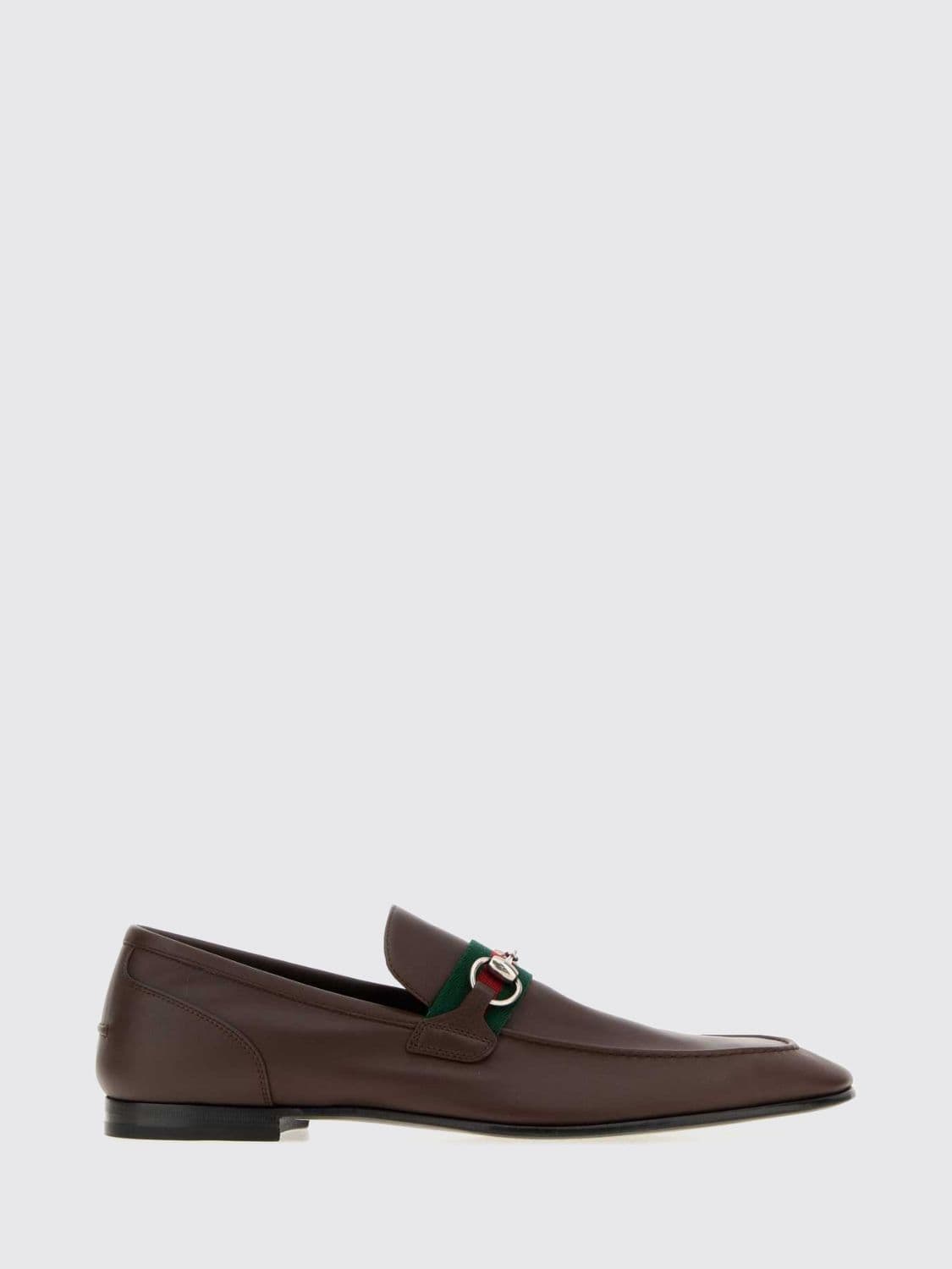 Gucci Como Leather Loafers with Horsebit Detail and Web Stripe