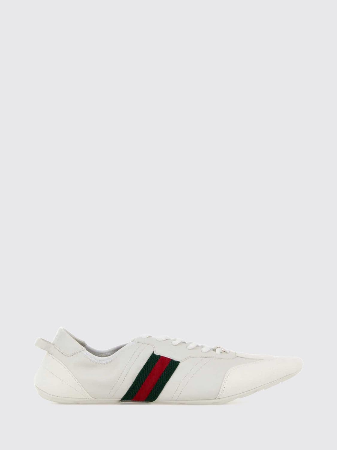 Gucci Flex Low-Top Leather and Suede Sneakers with Web Detail