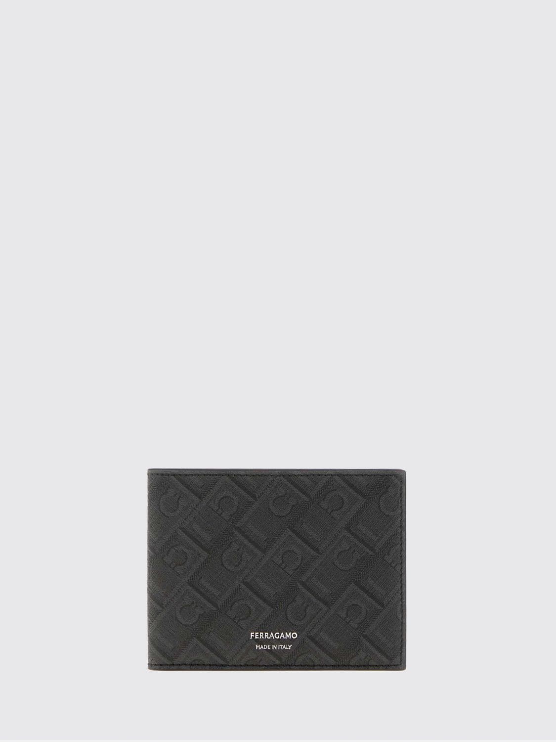 Ferragamo Coated Cotton Bifold Wallet with Gancini Monogram Pattern