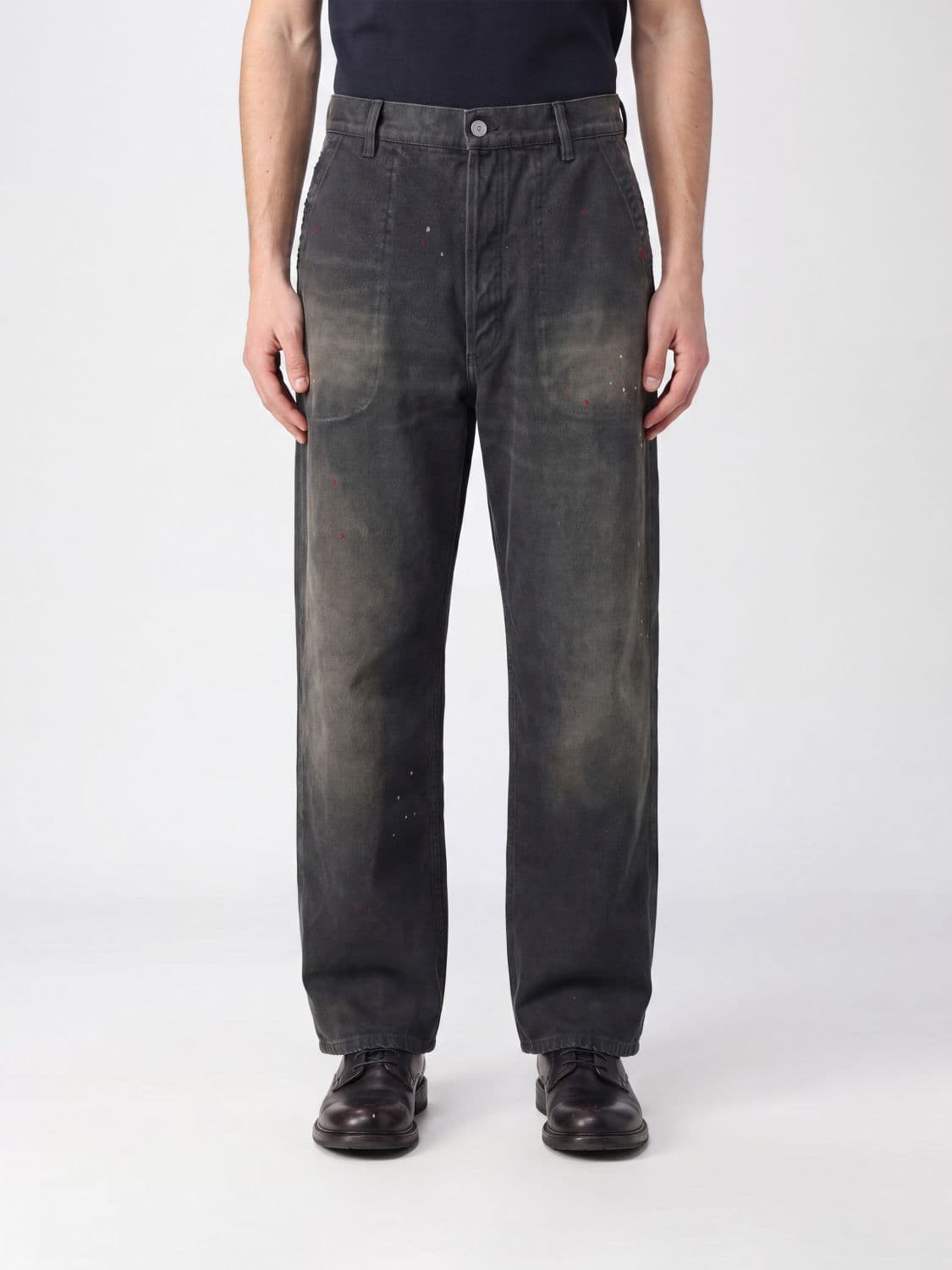 Maison Margiela Wide-Leg Cotton Denim Jeans with Worn Effect