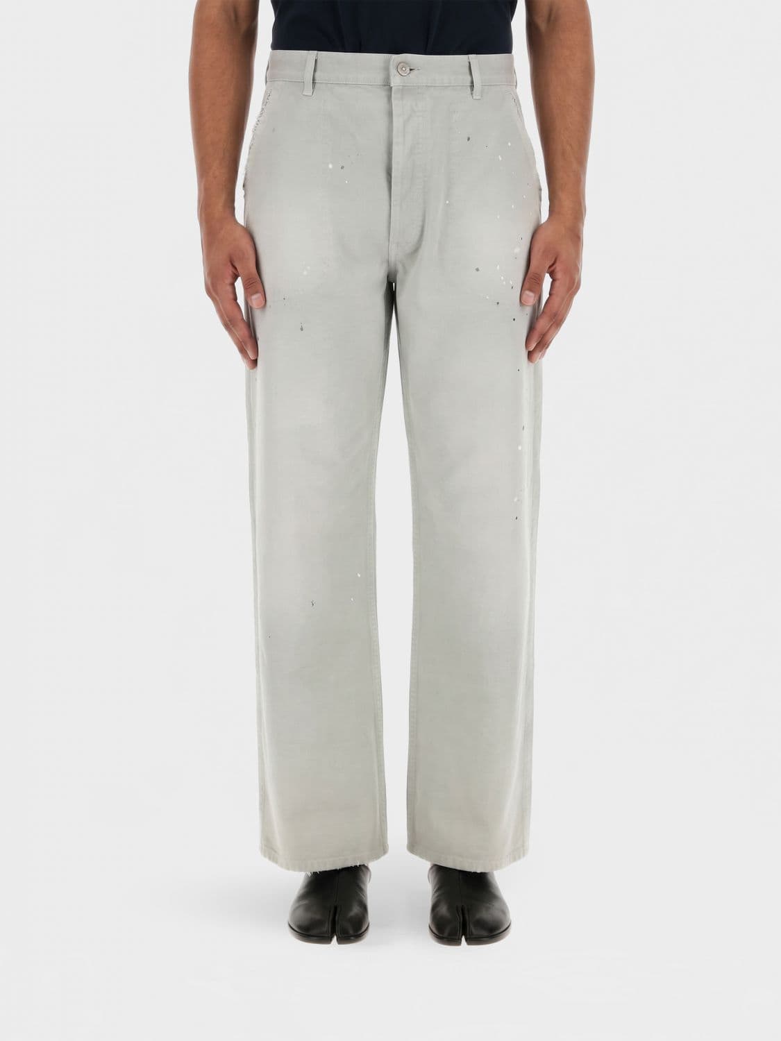 Maison Margiela Wide-Leg Cotton Denim Jeans with Worn Effect