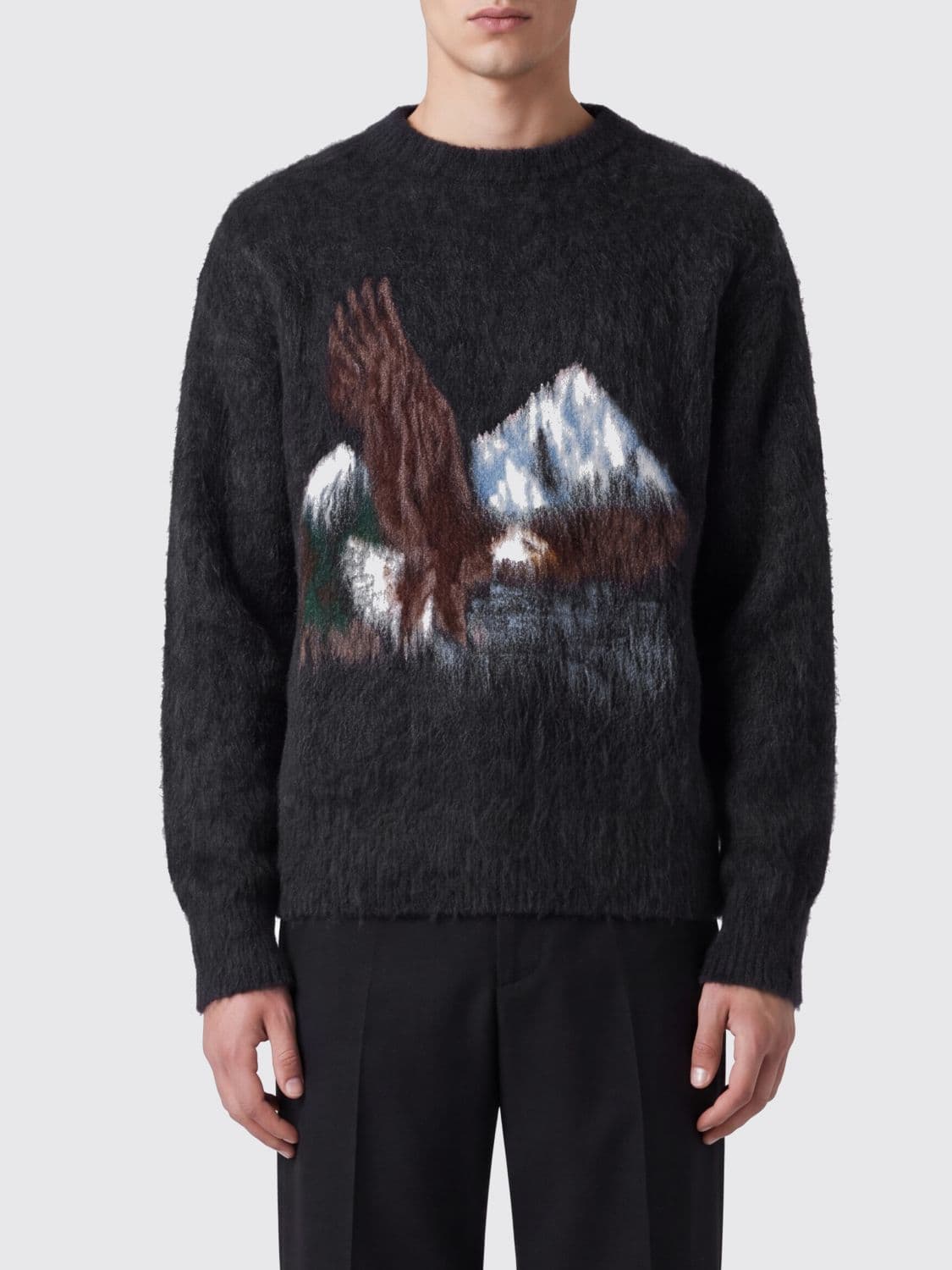 Maison Margiela Fauna-Print Wool and Alpaca Blend Crewneck Jumper