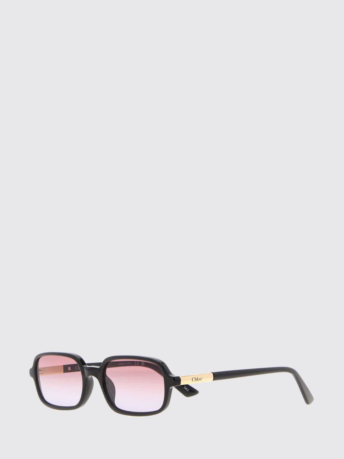 Chloé Judy Rectangular Recycled Acetate Sunglasses with Metallic Logo