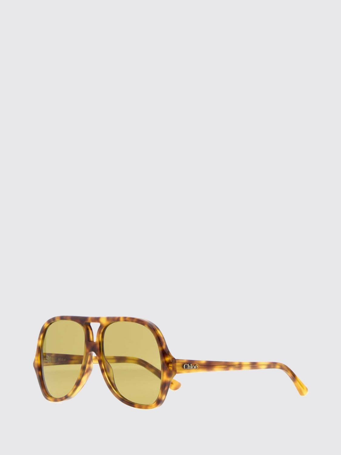 Chloé Salome Tortoiseshell Pattern Acetate Shield Sunglasses · OS
