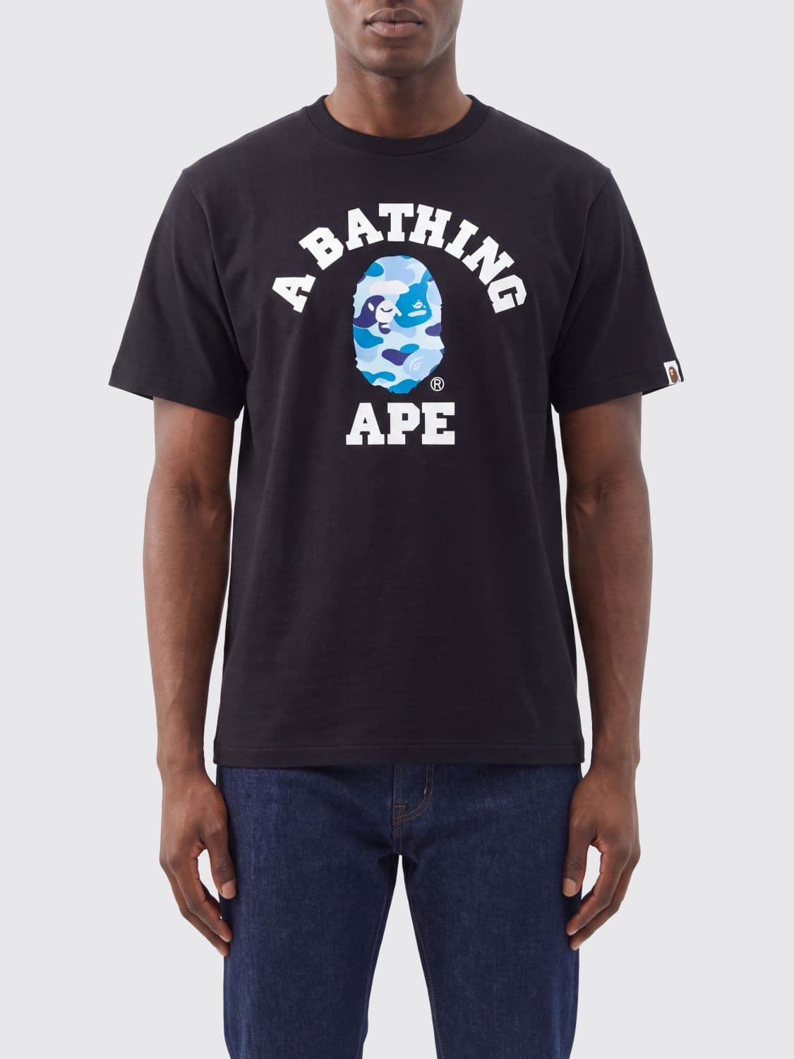 Bape Cotton Jersey T-Shirt with Contrasting Chest Logo