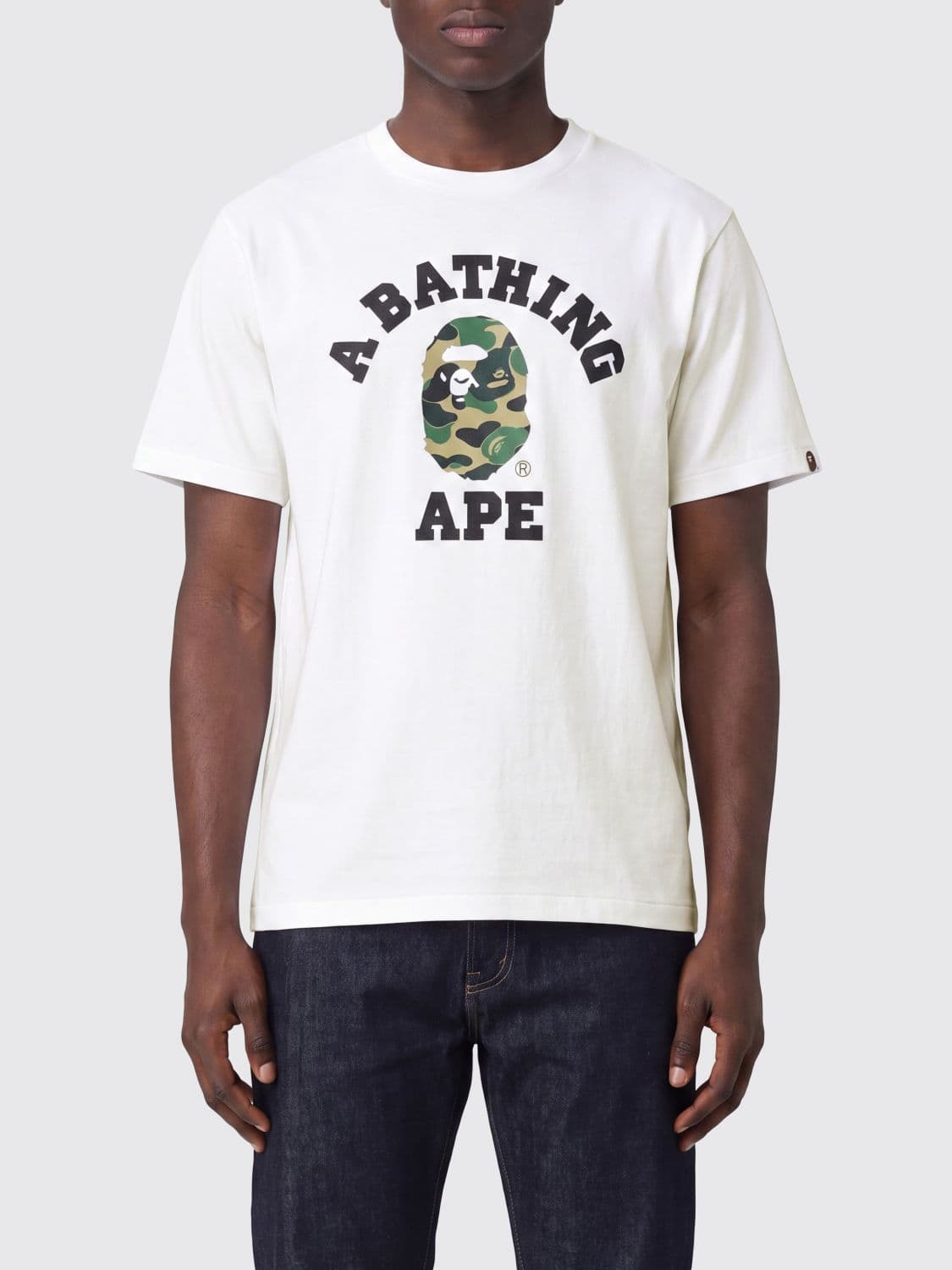 Bape Cotton Jersey T-Shirt with Contrasting Chest Logo