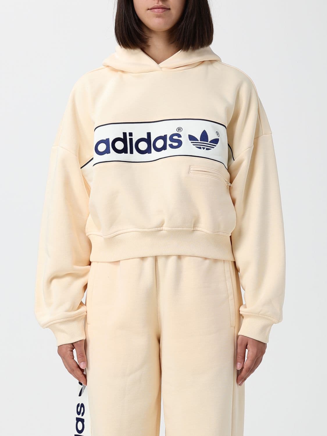 Adidas Originals Hooded Relaxed Fit Sweatshirt in a Cotton Blend with Logo