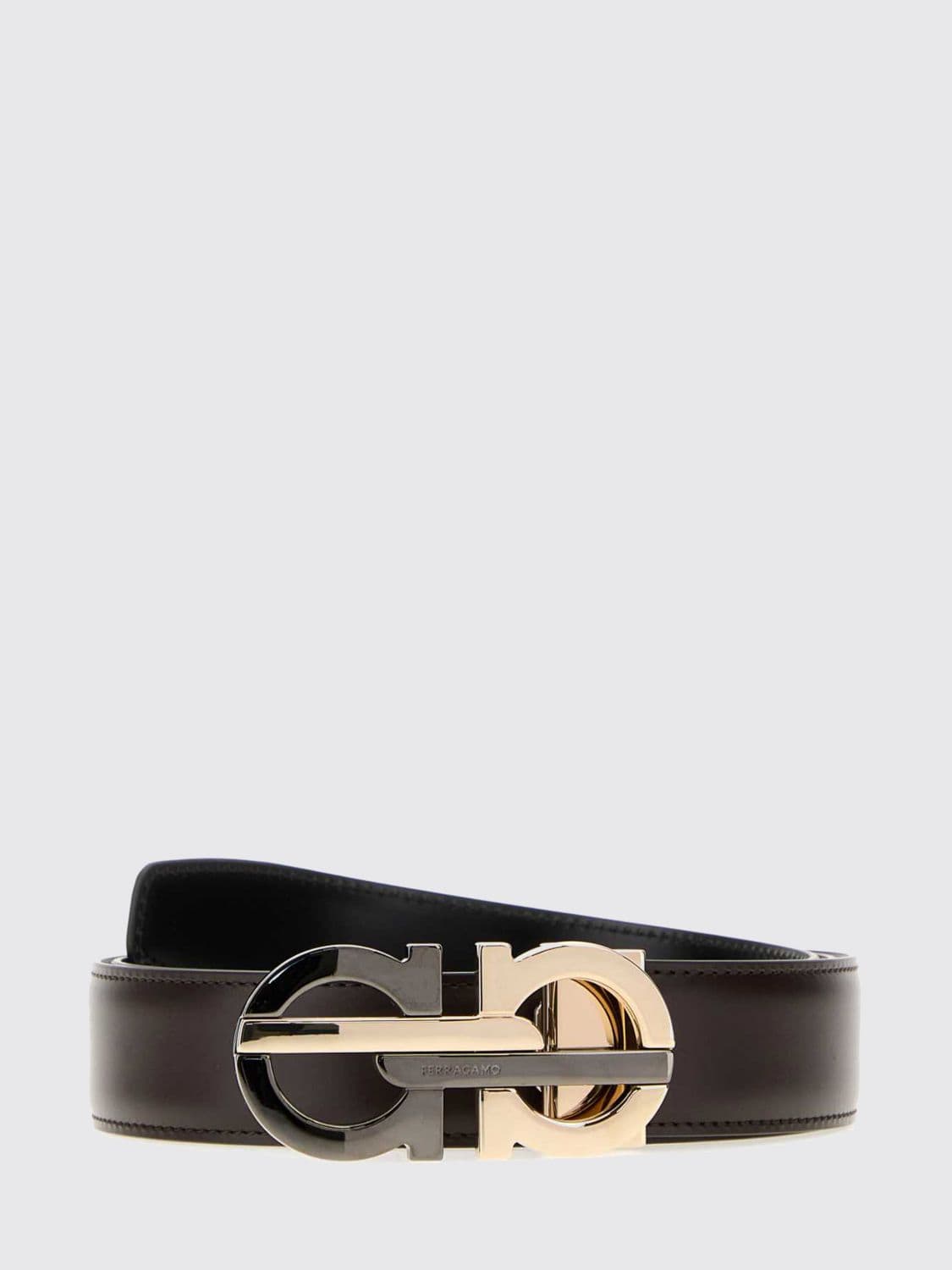 Ferragamo Reversible Gancini Belt in Smooth Calfskin Leather