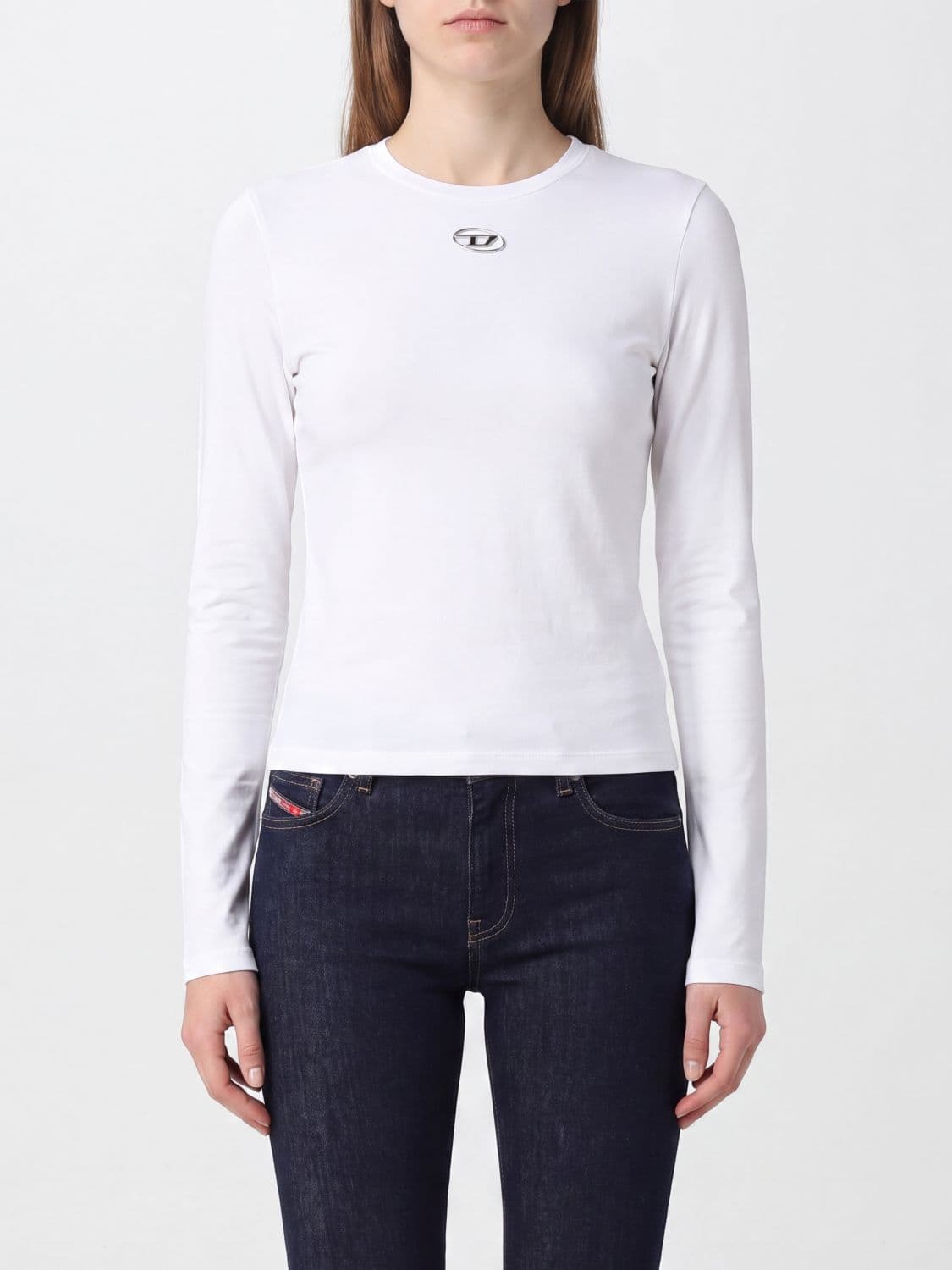 Diesel T-Uncutieslong-Od Long-Sleeved T-shirt in Cotton with a Slim Fit
