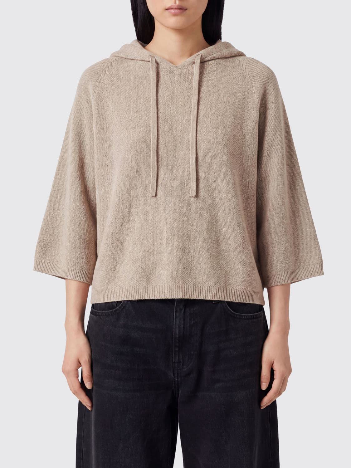Fabiana Filippi Hooded Jumper in Virgin Wool, Silk and Cashmere Blend