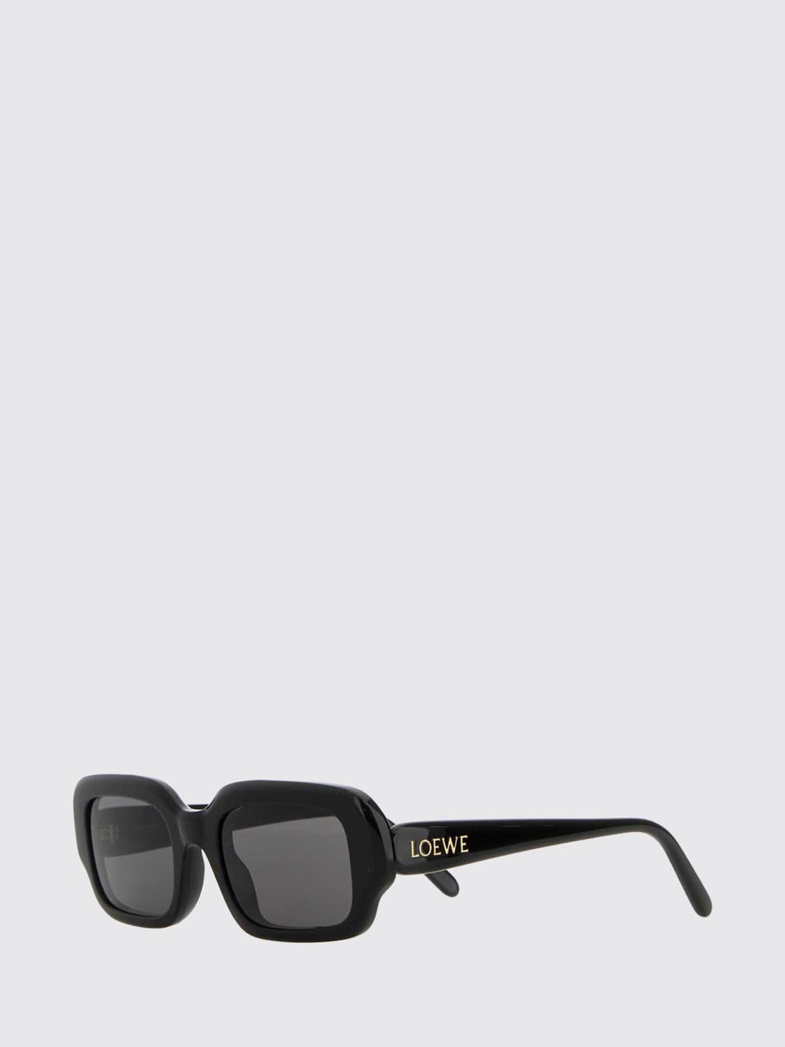 Loewe Slim Rectangular Cat-Eye Sunglasses in Black Acetate · OS