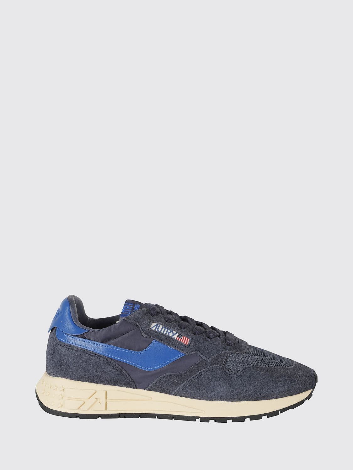 Autry Reelwind Nylon and Suede Bovine Leather Sneakers with Jagged Sole