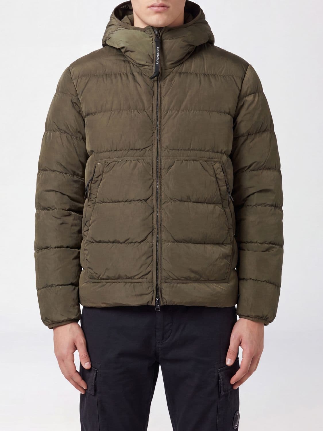 C.p. Company C. P. COMPANY Chrome-R Goggle Hooded Down Jacket in Recycled Nylon