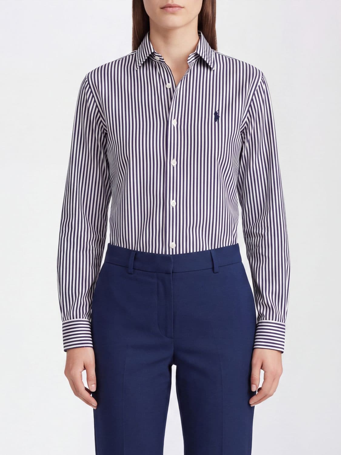 Polo Ralph Lauren Striped Cotton Shirt with Embroidered Pony Logo