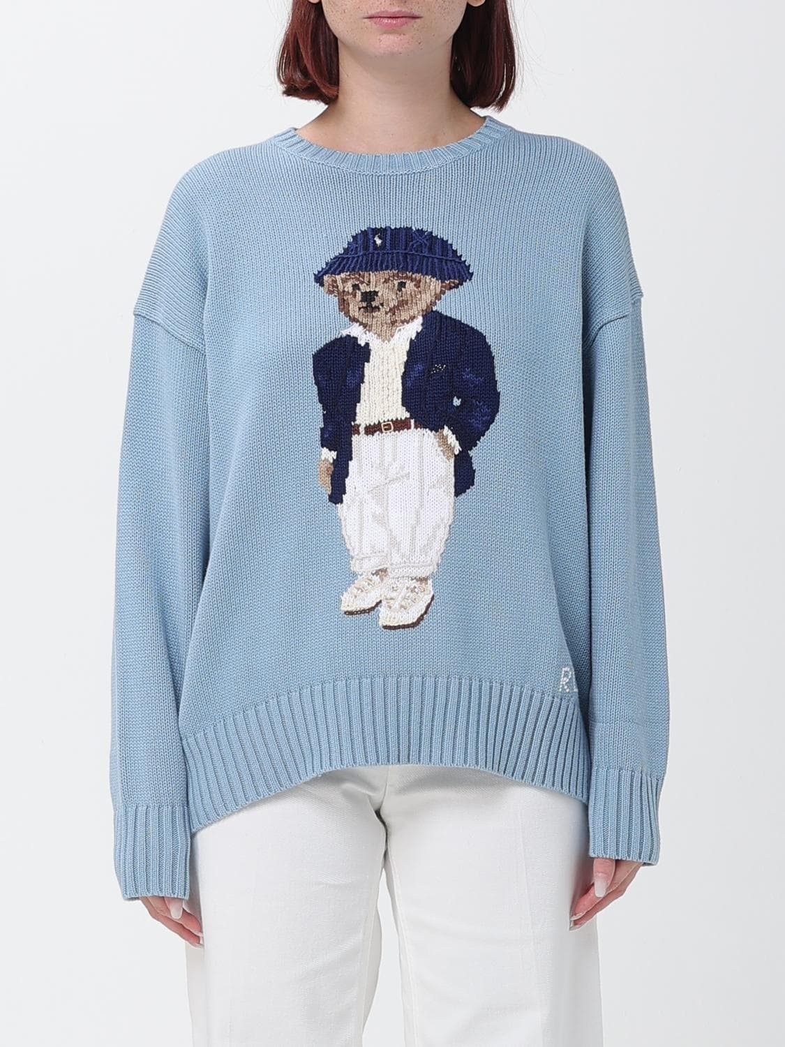 Polo Ralph Lauren Relaxed Fit Teddy Bear Print Cotton Jumper