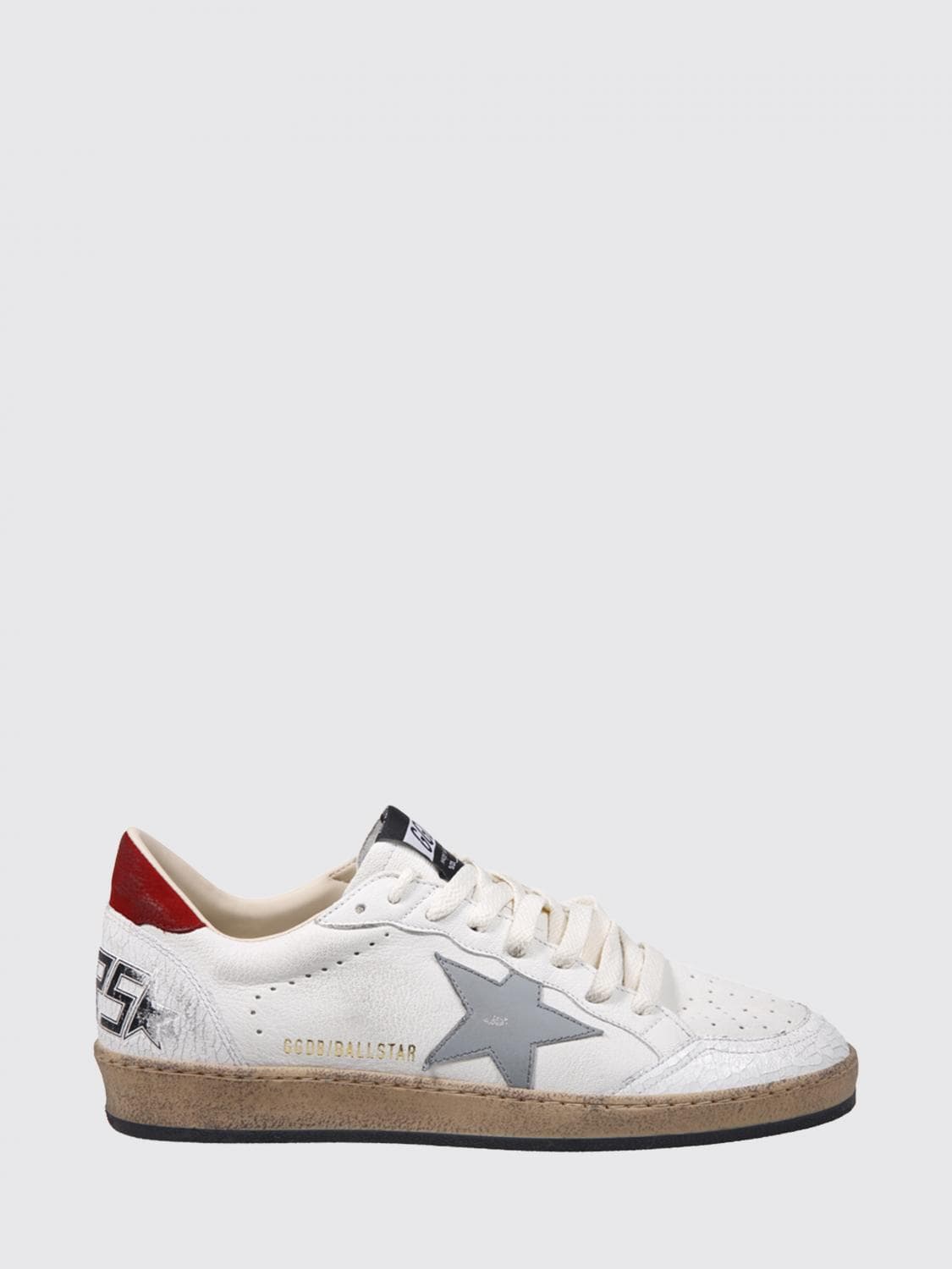 Golden Goose Ball Star Men's Leather Sneakers with Crackle-Effect Details