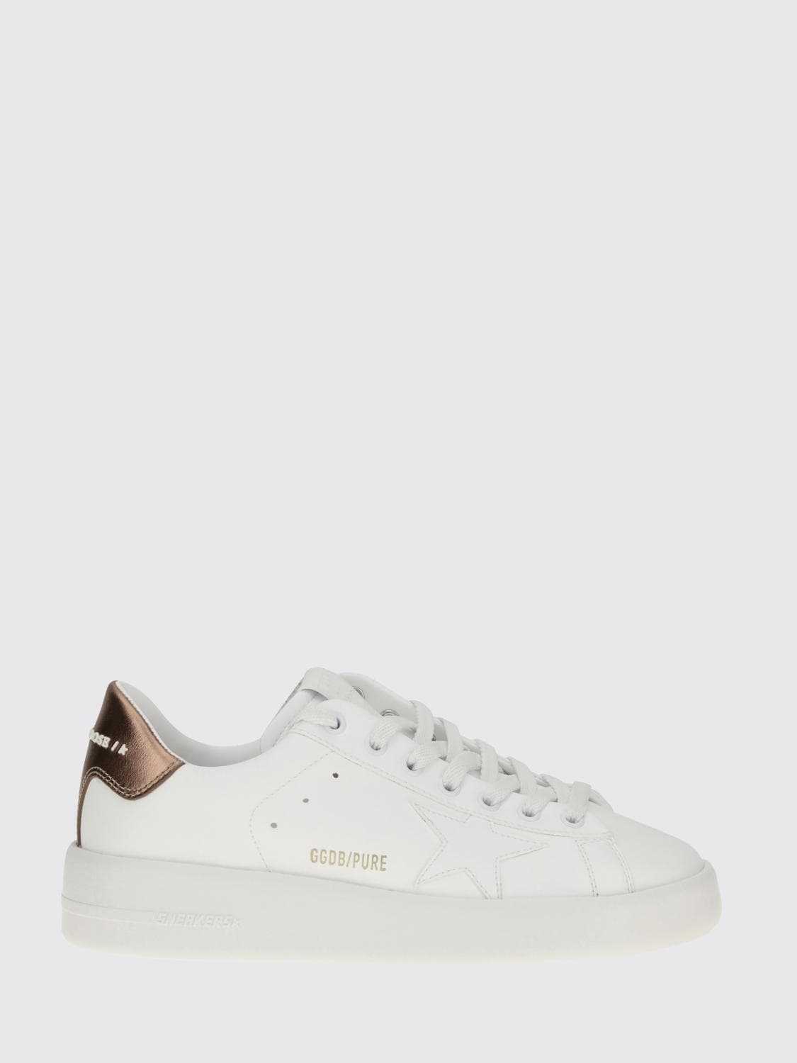 Golden Goose Pure-Star Bicolor Smooth Calf Leather Sneakers with Rear Logo