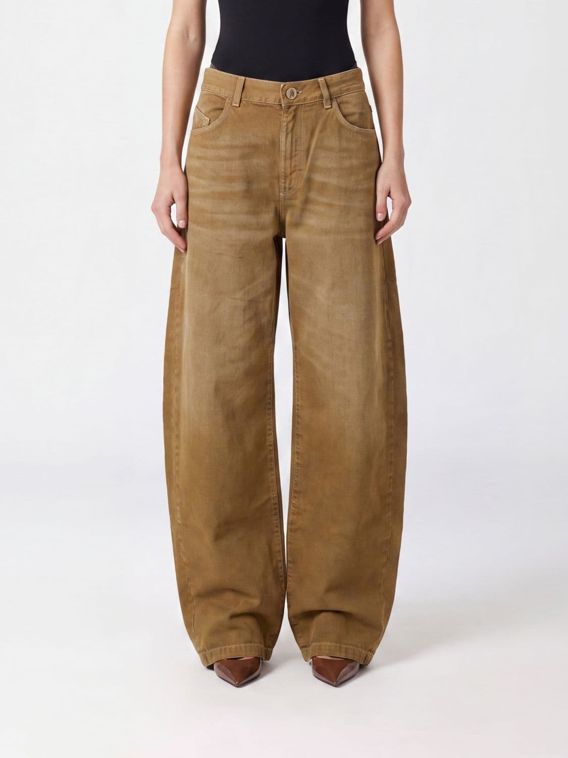 The Attico High-Waisted Baggy Cotton Denim Jeans