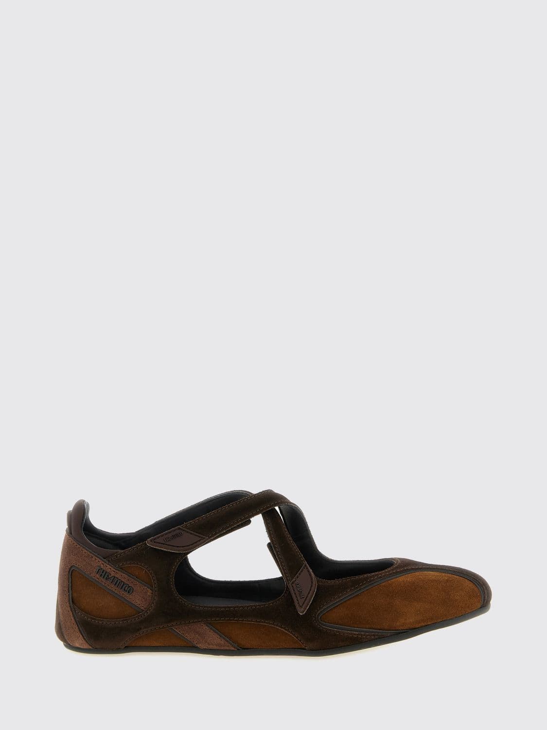 The Attico Floor 01 Mary Jane Flats in Mesh and Suede with Velcro Strap