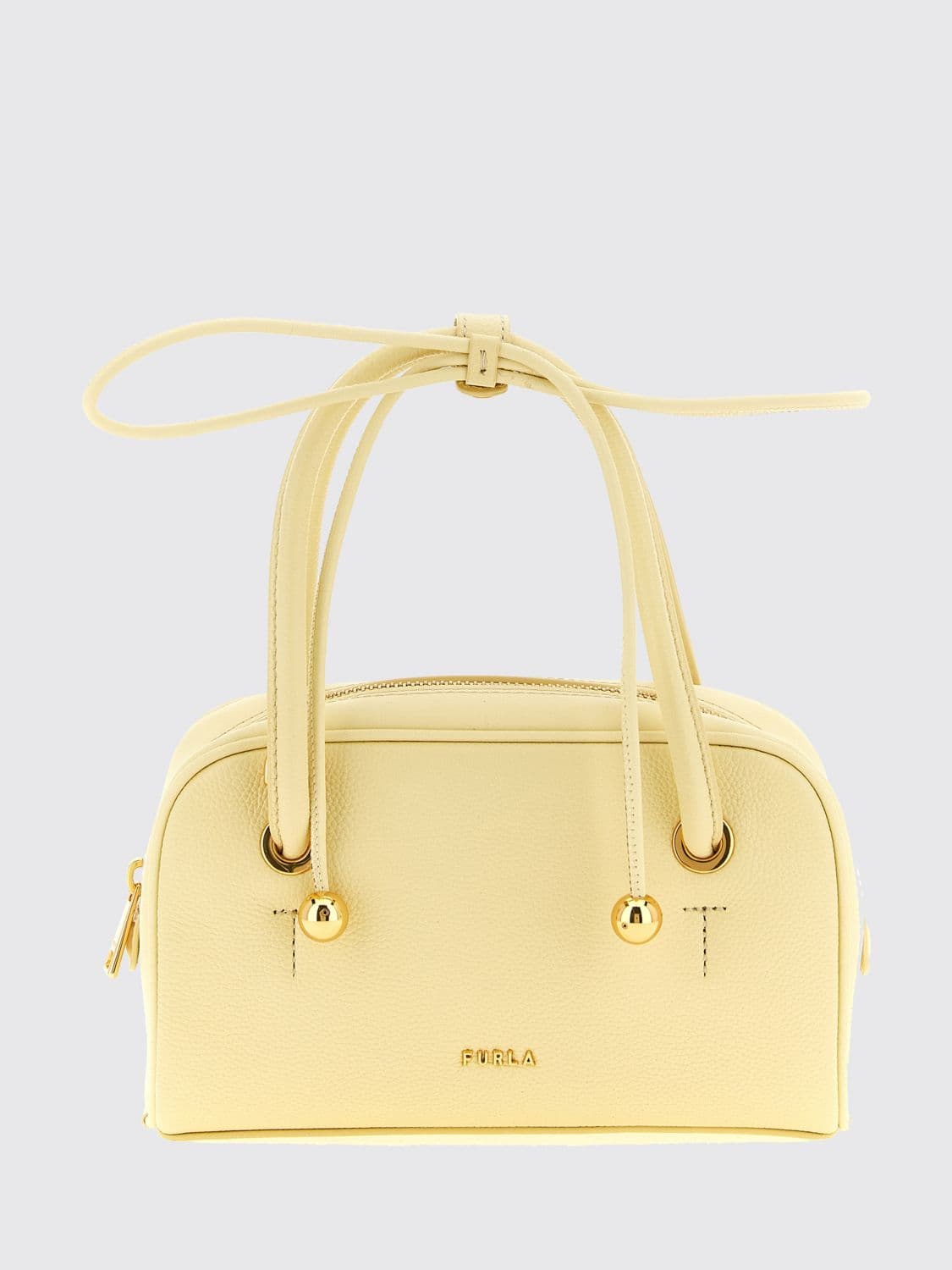 Furla Poppy Mini Full-Grain Leather Handbag with Double Handle and Shoulder Strap · OS