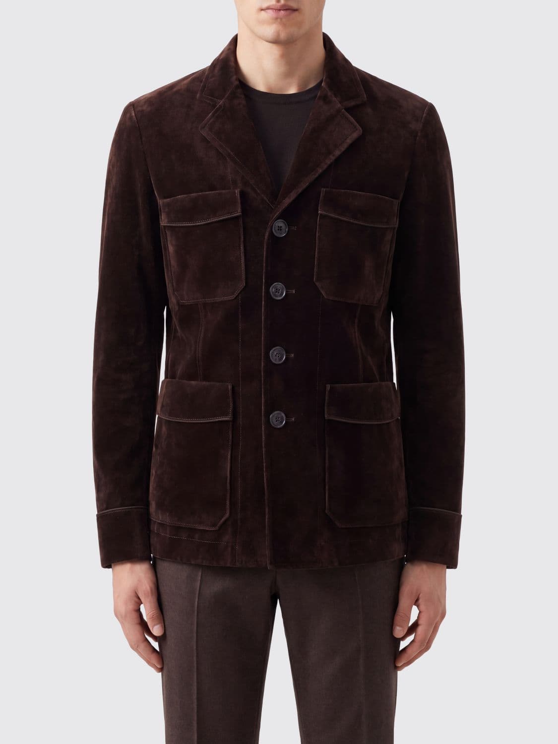 Tom Ford Slim Fit Cotton Velvet Blazer with Four-Button Closure