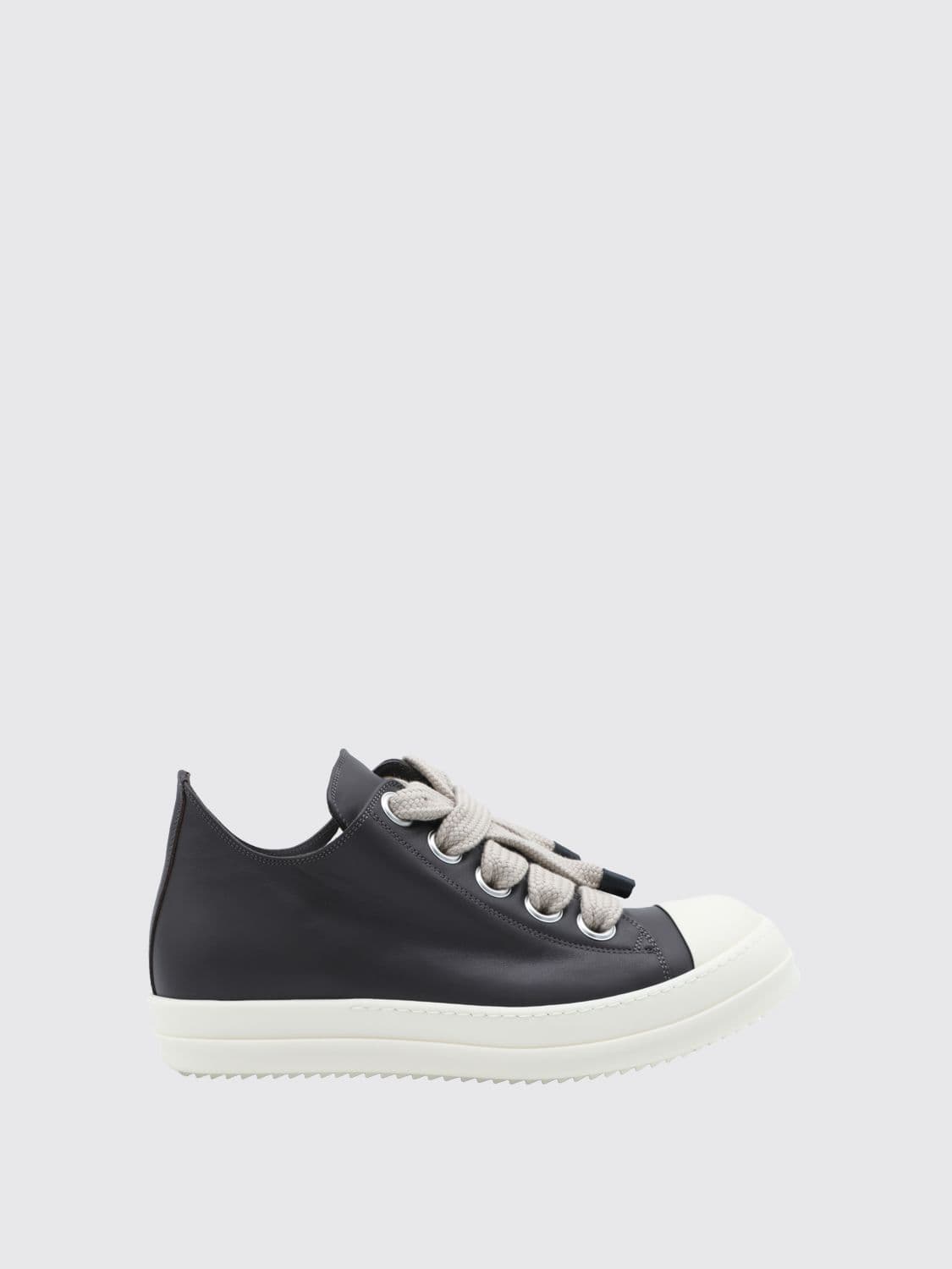 Rick Owens Jumbolace Low-Top Sneakers in Smooth Calfskin with Round Toe