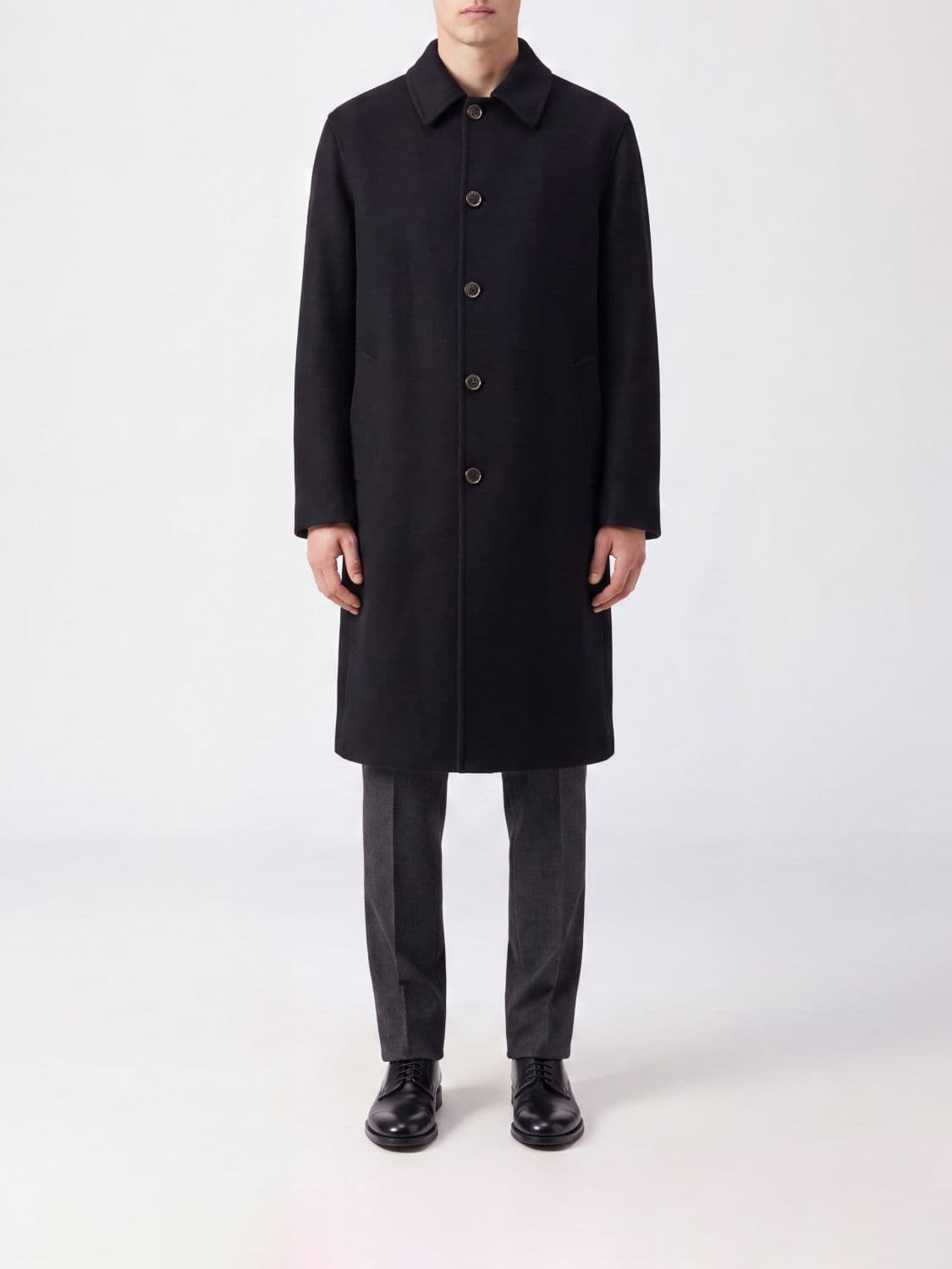 Mm6 Maison Margiela Single-Breasted Long Wool Coat