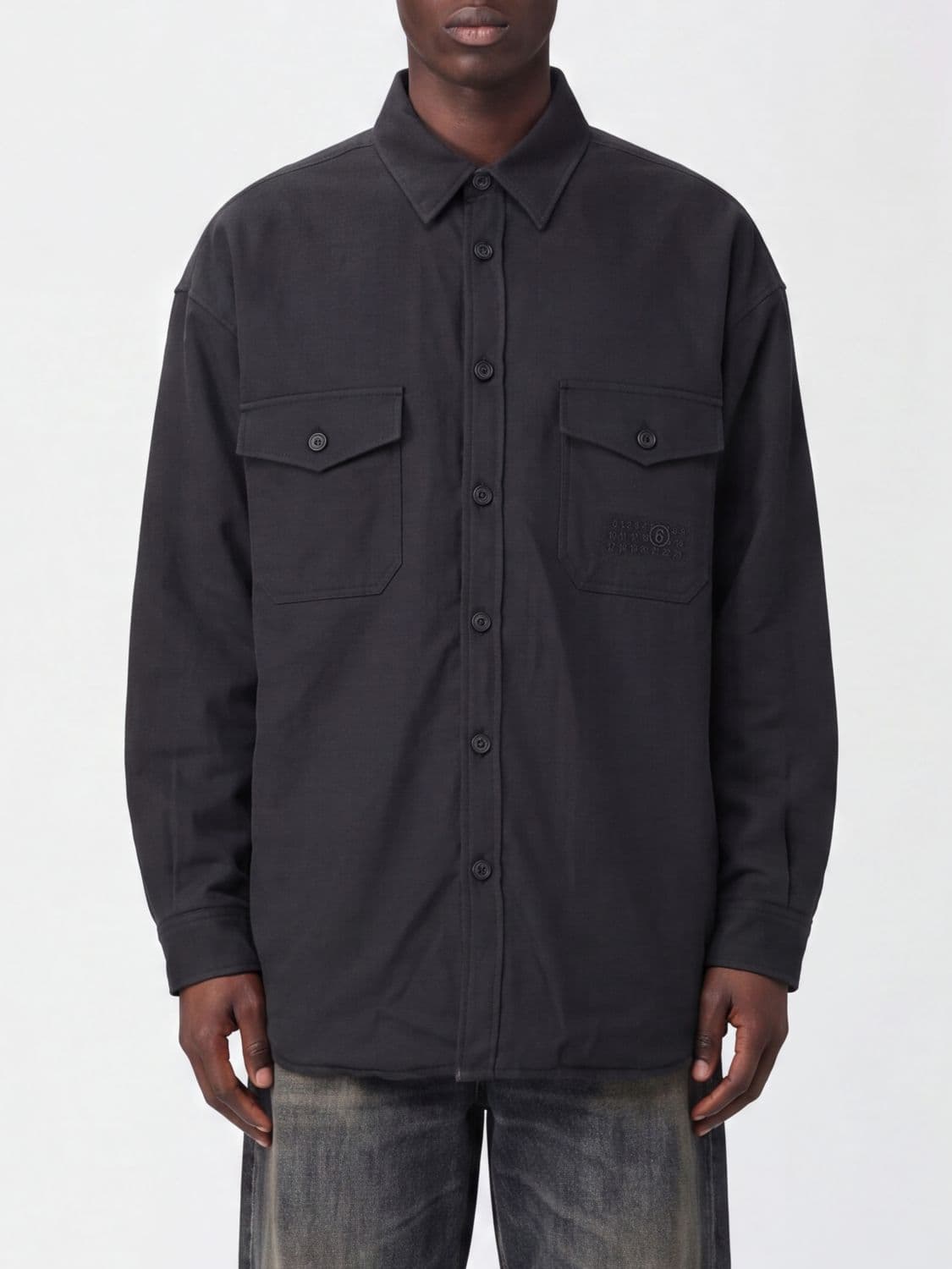 Mm6 Maison Margiela Striped Merino Wool Relaxed Fit Shirt