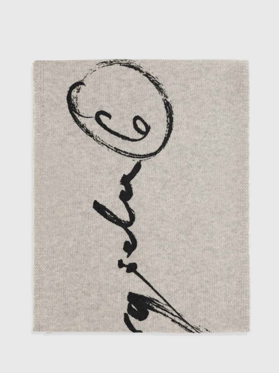 Mm6 Maison Margiela Rectangular Wool Scarf with Printed Logo