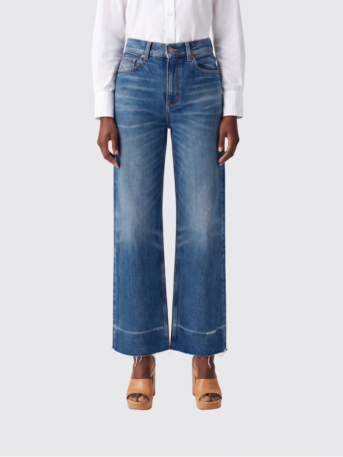 Chloé High-Waisted Bootcut Cotton Denim Jeans with Rear Logo