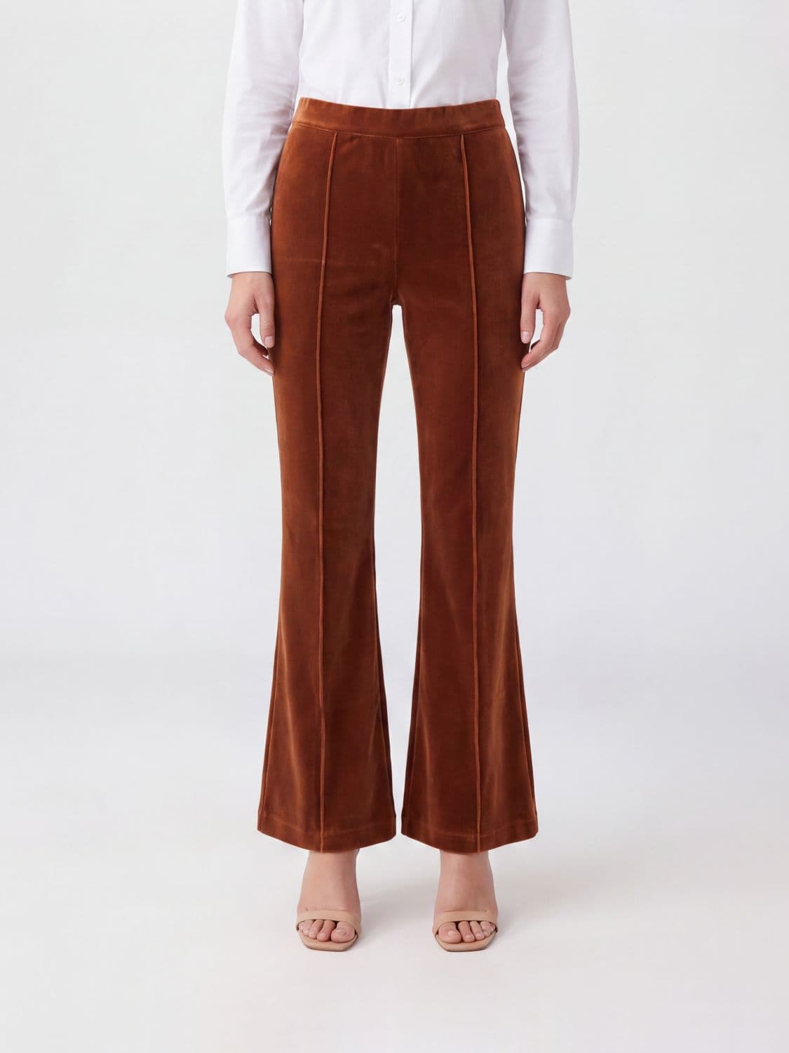 Tom Ford High-Waisted Slim Fit Flared Stretch-Velvet Trousers