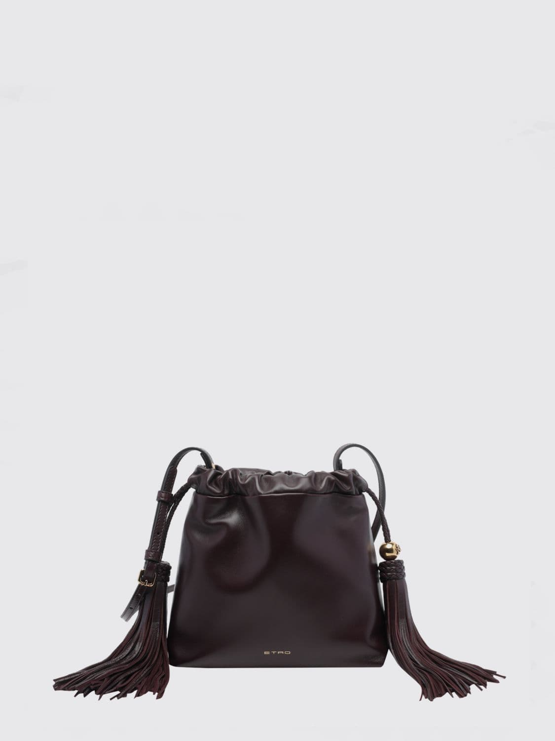 Etro Kalispera Mini Bucket Bag in Lambskin Leather with Tassels · OS