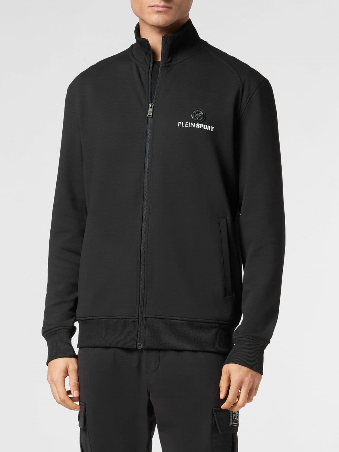 Plein Sport High Neck Zip-Up Jersey Track Jacket
