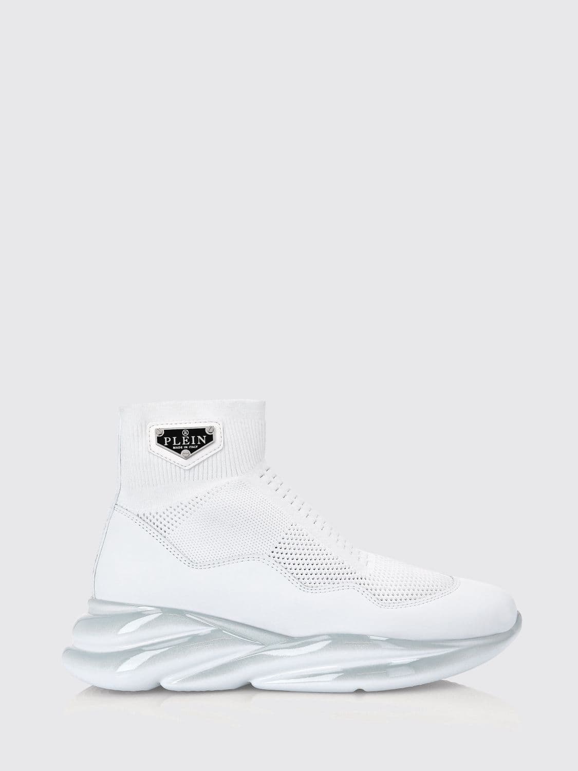Philipp Plein High-Top Slip-On Knit Sneakers in Stretch Viscose with a Chunky Sole