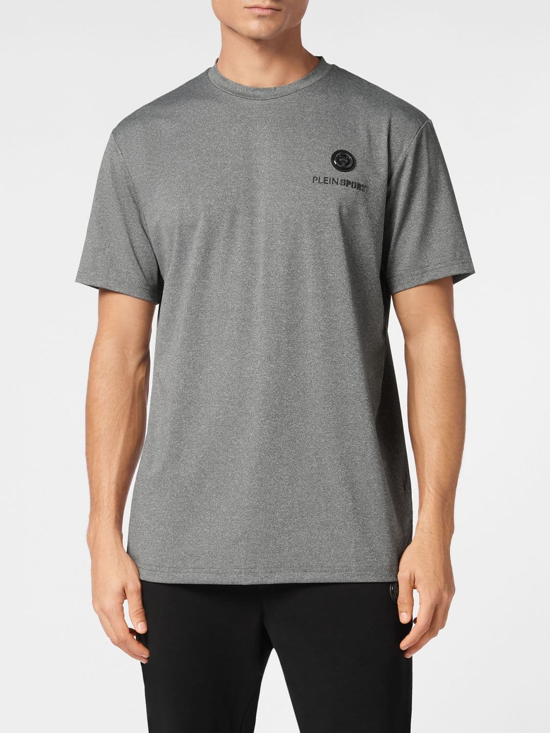 Plein Sport Polyester T-shirt with Contrast Hexagon Logo