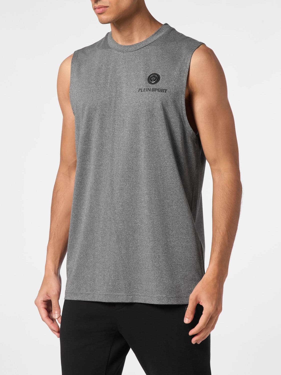 Plein Sport Polyester Tank Top with Contrast Hexagon Logo