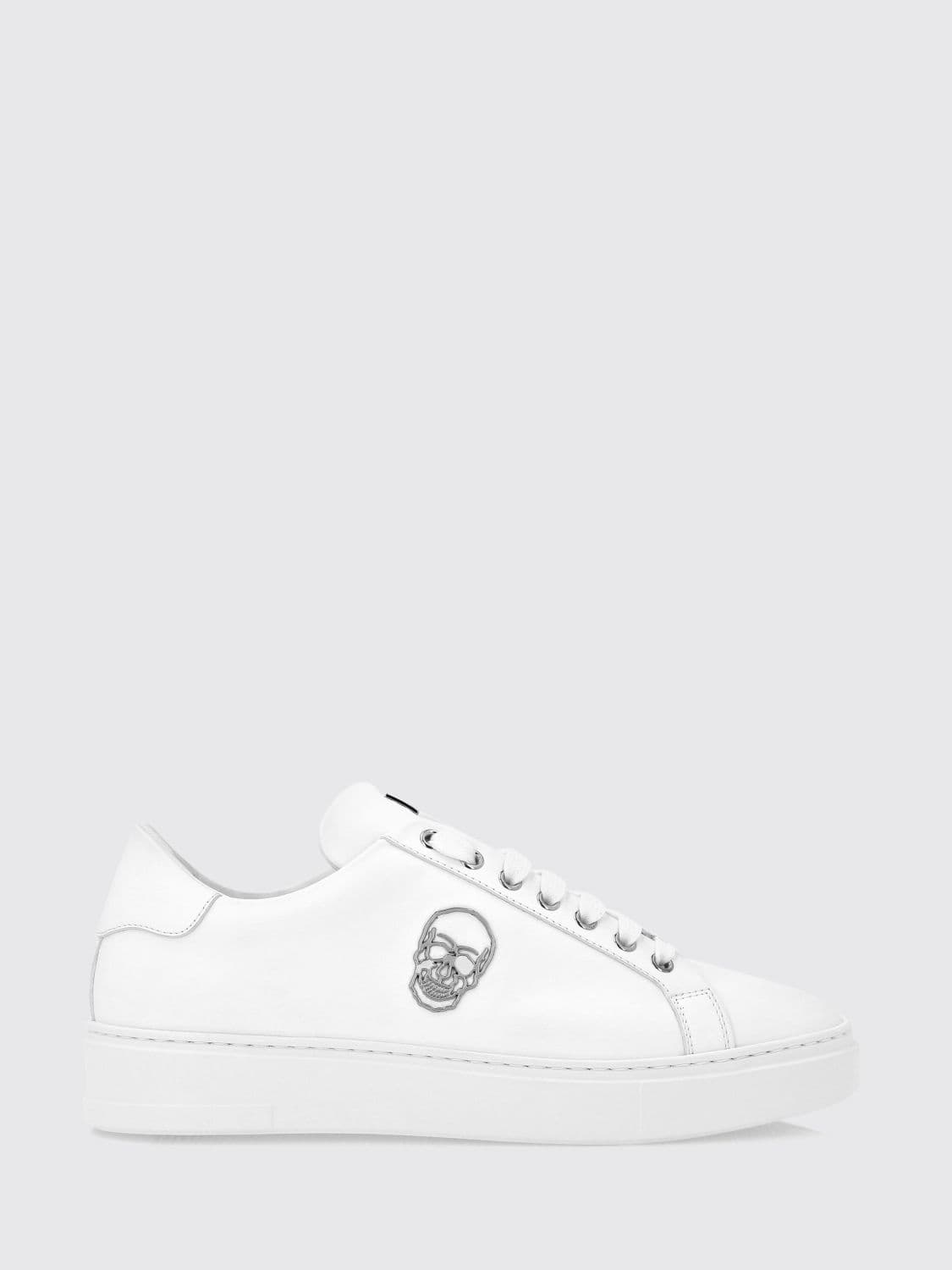 Philipp Plein Skull Print Smooth Leather Low-Top Sneakers