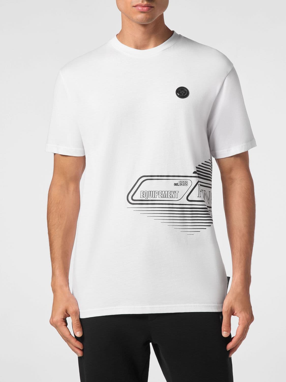 Plein Sport Cotton Jersey T-Shirt with Contrasting Logo