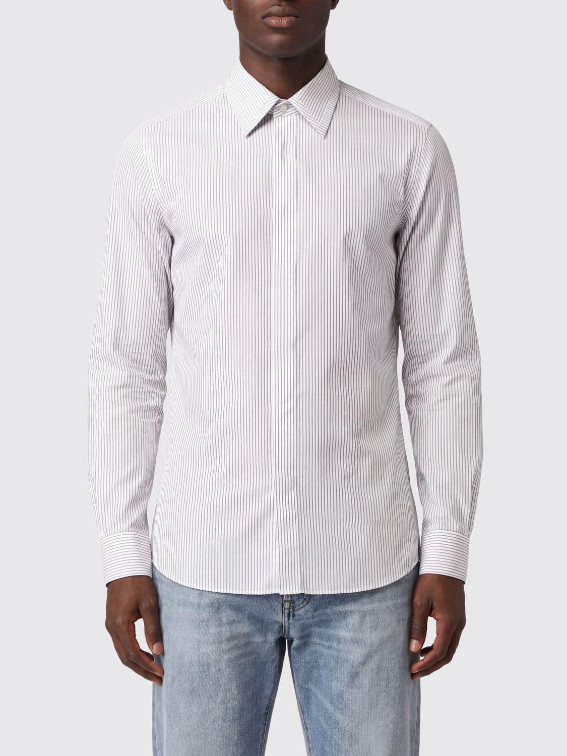 Dolce & Gabbana Slim Fit Striped Cotton Poplin Shirt