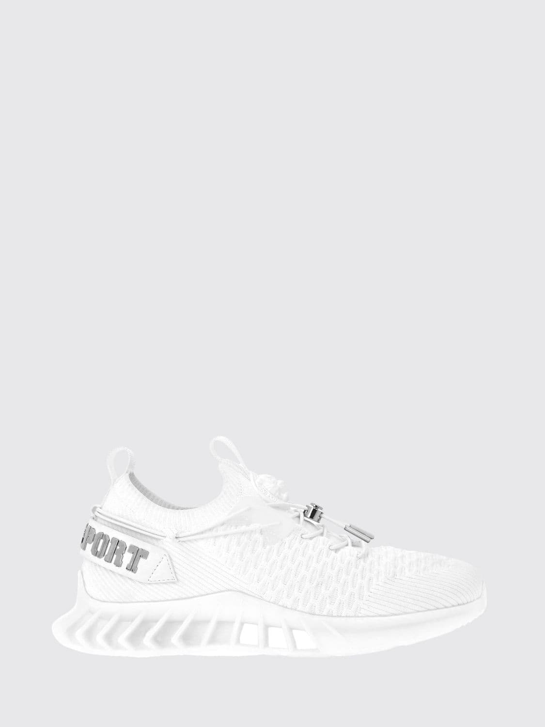 Plein Sport Technical Knit Low-Top Sneakers with Elasticated Ankle and Double Pull Tab