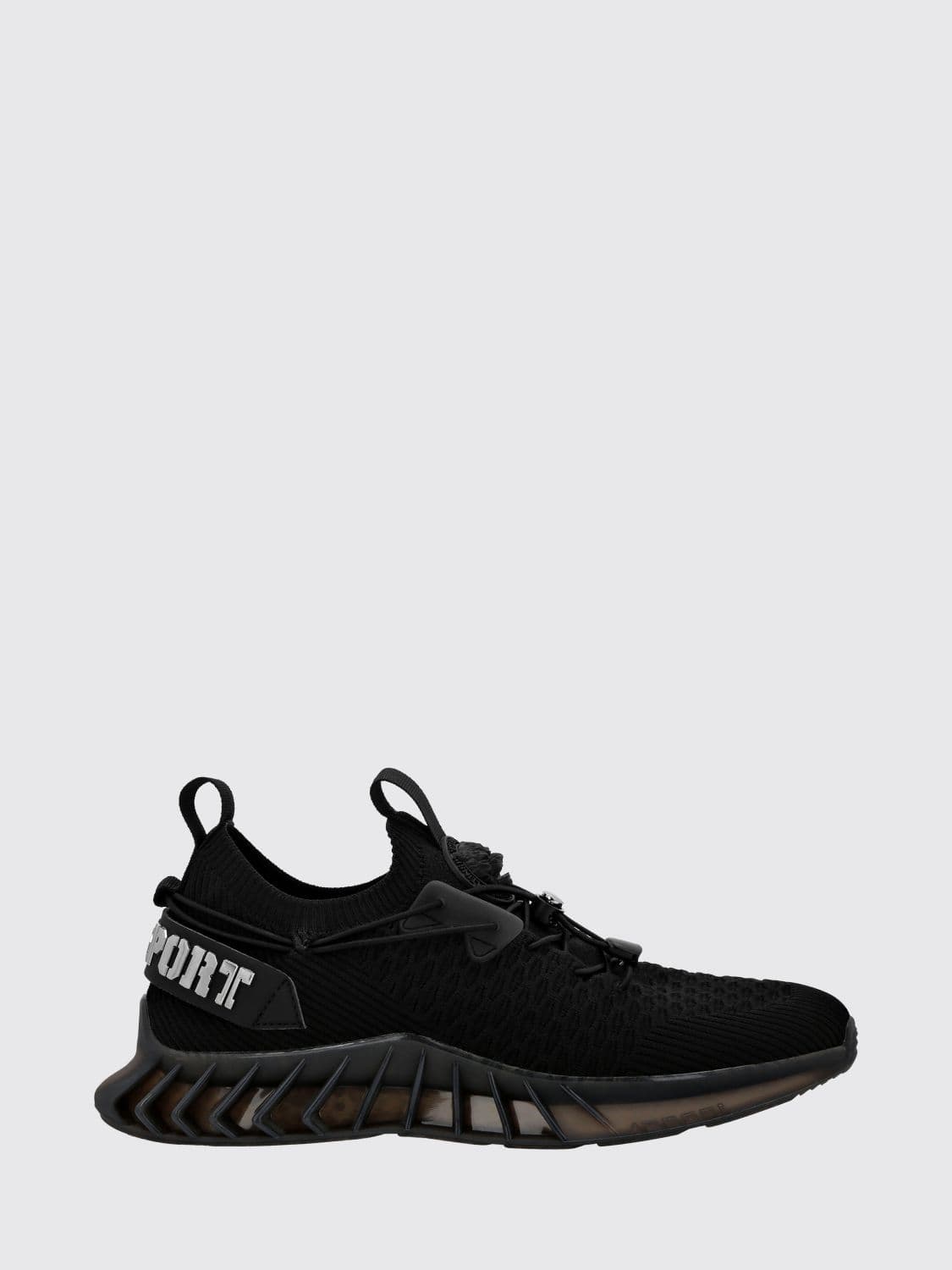 Plein Sport Technical Knit Low-Top Sneakers with Elasticated Ankle and Double Pull Tab